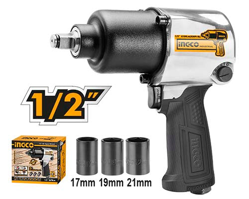 INGCO 1/2" Drive Air Impact Wrench High Torque Pneumatic Lug Nut Gun AIW12562 Ingco